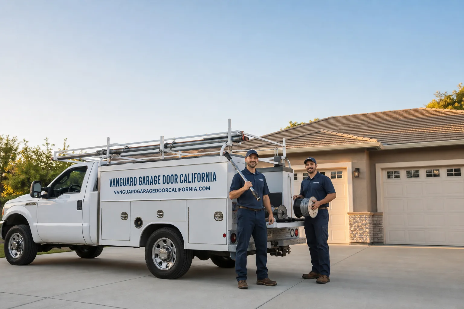 Vanguard Garage Door California service vehicle and crew in California, CA